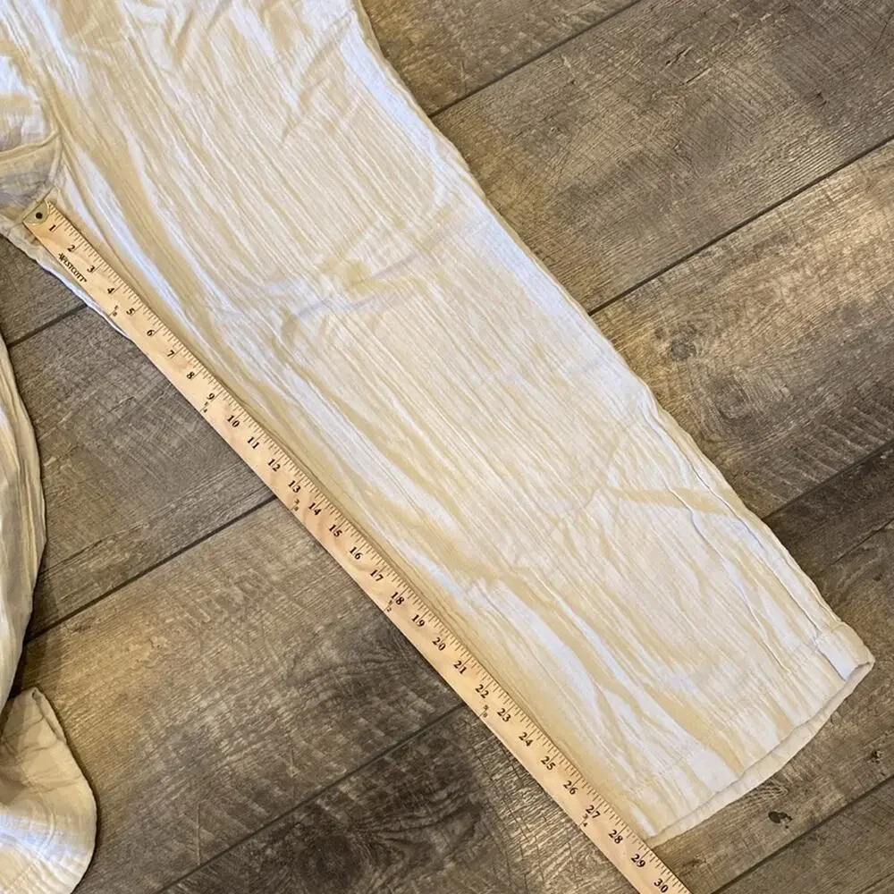 NWT GAP Women's Mid Rise Gauze Wide Leg Pull On Pant Beige Size XL - Picture 8 of 10